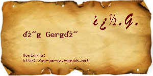 Ág Gergő névjegykártya